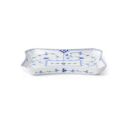 Blue Fluted Half Lace Square Dish, 24.5 cm - US 8612