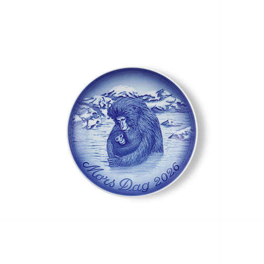 Blue Collectibles Bing &amp; Grøndahl Mother's Day Plate 2026, Japanese Snow Monkeys, 15 cm - US 9891