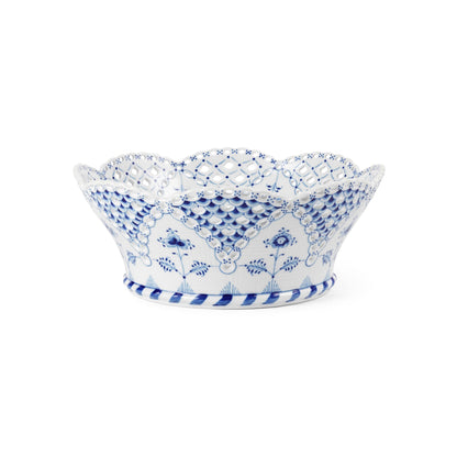 Blue Fluted Full Lace Fruit Basket, 23 cm - US 2360