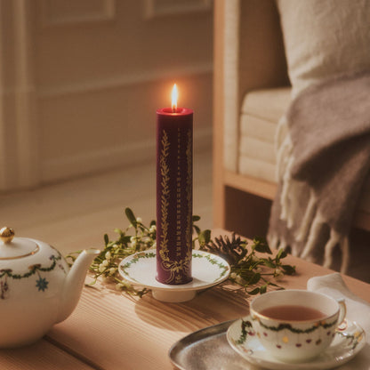 Star Fluted Christmas Advent Candle, Red, 25 cm - US 8895