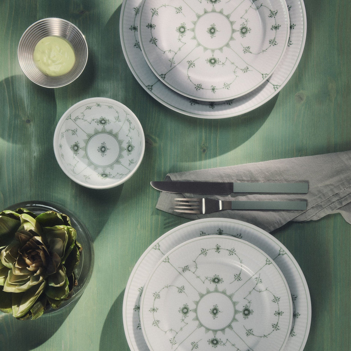 Green Fluted Plain Bowl, 47 cl - US 0498