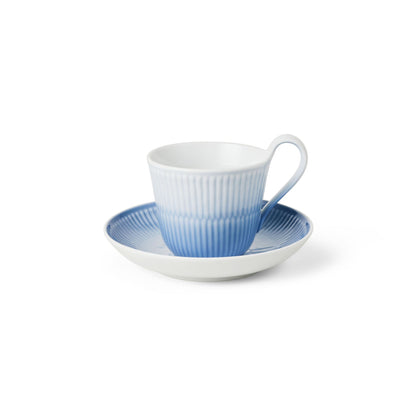 Iris High Handle Cup and Saucer, Blue, 25 cl - US 8628